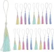 Tofficu 20pcs Mini Bookmark Tassels for Keychain Making Soft Craft Mini Tassels Small Tassels with Loops for Bookmarks DIY Crafts Jewelry Making