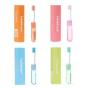 4 Pcs Travel Toothbrush Folding Toothbrush with Case Portable Camping Toothbrush