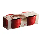 2pc Emile Henry 9cm Ceramic Ramekin Set Dessert/Brulee Baking Dish Burgundy