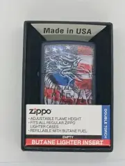 Zippo Americana Eagle Flag Design 48189 Double Torch refillable Butane Lighter