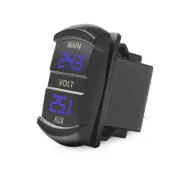 Dual Voltmeter 10-60VDC Blue LED Voltage volt Monitor Rectangle ARB Carling Size