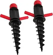 Mipcase 2pcs Beach Umbrella with Sand Anchor Beach Umbrellas Anchor Plastic Support Rods Ground Lock Diamond Sharpening Rod Flag Pole Stand Base Outdoor Abs Black