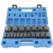 19 Piece 1/2-Inch Drive Standard Impact Socket Set, SAE, 3/8" to 1-1/2", CR-V...