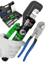 Hydraulic Cable Lug Crimper 8 US TON 12 AWG to 00 (2/0) Electrical Terminal C...