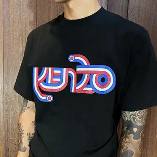 美國百分百【全新真品】KENZO 高田賢三 T恤 上衣 短袖 T-shirt logo 短T 黑色/白色 CH64