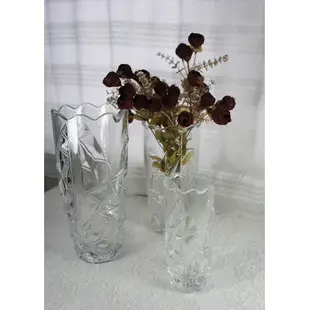 【朗旭玻璃】 冰晶花瓶 北歐風玻璃花瓶 透明花瓶 花瓶擺件 大/中/小 三尺寸