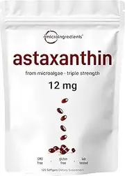 Micro Ingredients Astaxanthin 15mg, 90 Soft-gels, 3 Month Supply, Premium Astaxanthin Supplements, Supports Eye, Joint, Cardiovascular Health and Antioxidant