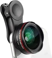 Labymos 5K Ultra HD Smartphone Camera Lens 18mm 128° Wide-Angle 15X Macro Phone Lens Distortionless with Universal Clip Compatible with Smartphones