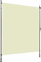 vidaXL Outdoor Roller Blind, Cream, UV & Heat Resistant, Hand Crank Operated System, 200x270cm