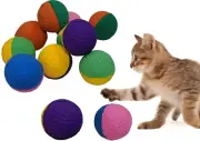YUNTENG (12PCS Golf Two-Color Pet Ball Foam Sponge Ball Cat Toy Soft, Bouncy , N