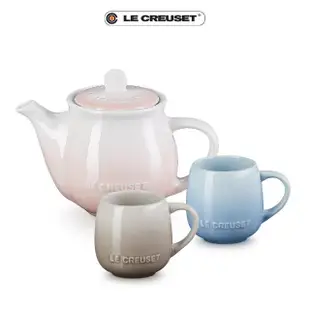 【Le Creuset】瓷器茶壺500ml 2色選1(贈花蕾系列馬克杯320ml2入)