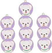 Abaodam 10pcs Dog Tag Labels: Pet Name Charms Identification Tags for Cat Puppy Name Label for Dogs Charm