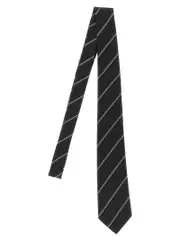 [Saint Laurent] Saint Laurent-Double Rayur Cravatte Nero-Uomo S
