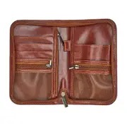 Annabel Trends Gentlemans Vegan Leather Travel Organizer Durable Wallet Brown