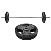 48kg - 198cm Barbell Bar Weight Set + 40kg Ez Grip Cast Iron Weight Plate
