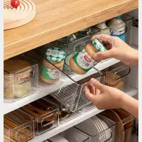 在飛比找Yahoo!奇摩拍賣優惠-日式收納盒 整理盒 塑膠透明盒 廚房櫥櫃抽屜收納盒 客廳桌面