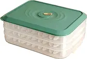 AIMALL Large Capacity Dumpling Storage Box, 3/4-Layer Stackable Freezer Container with Sealed Lid, Non-Stick Fresh-Keeping Tray for Dumplings, Wontons, Food Storage