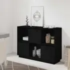 Sideboard Black 110.5x35x80 cm Solid Wood Pine
