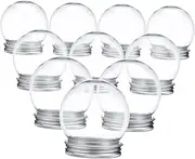 10Pcs Fillable Snow Globe with Screw Off Caps DIY Crafting Decoration for Fake Snow Candy Trees and More for Creative Projects and Holiday