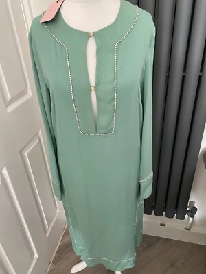 BNWT RED VALENTINO Green Dress & Diamonte Size 42 £350.00