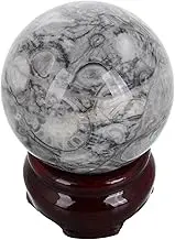 Crystal Sphere with Stand Elegant Feng Shui Meditation Crystal Ball Sculpture for Home Office Decoration Unique Shaped Art for Sophisticated Ambiance