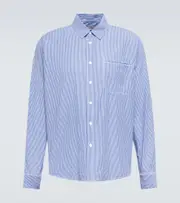[Orlebar Brown] Orlebar Brown Grass Bog striped cotton shirt UK 16,5 blue