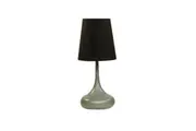 Xelene Modern Classic Cement Powdered Metal Base Cone Fabric Shade Table Lamp Light - Black.