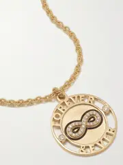 [Alison Lou] Alison Lou - Forever & Ever 14-karat Gold, Enamel And Diamond Necklace - One size One size Gold