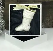 Pandora ~ White Porcelain Christmas Stocking Ornaments ~ Set of 2 ~ 2012 ~ NIB!