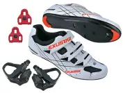 EXUSTAR Road Bike Bicycle Cycling Shimano SPD SL Look Shoes + Sealed Pedals