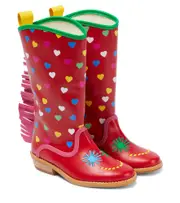 [Stella McCartney Kids] Stella McCartney Kids Printed fringed cowboy boots UK 0 red