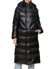Avec Les Filles Long Hooded Puffer Coat