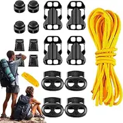 Bungee Cord Buckle For Backpack, Mountaineering Bag Buckle, Hiking Backpack Bungee Cord, 18-Piece Replacement Set, Increased Trekking Capacity