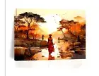 JOURNEY HOME AT DUSK Canvas Art Print 11.8"x15.7" Wooden Frame- Ready To Hang