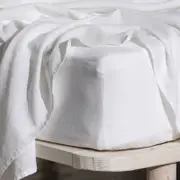 Ecology Dream Fitted Sheet Size Queen White Bedding