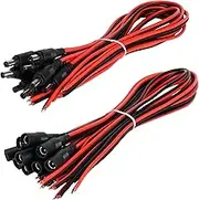 (18AWG) 20 Pairs DC Power Cable 12V 5A Plugs Male Female Connectors,2.1mm x 5.5mm Male Female DC Pigtail Adapter for CCTV Security Camera Led Strip Light Pigtail -0.82 Feet (20 x Male & 20 x Female)