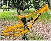 MTB Suspension Frame 26er/27.5er Mountain Bike Frame DH/XC/AM 12 * 142mm Thru Axle Aluminium Alloy Frame Disc Brake 16.5'' (Color : Orange)