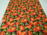 "PUMPKIN PATCH/BLACK/GOLD METALLIC - BTHY - 18"X44"