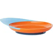 Boon Blue/Orange Catch Plate w/ Spill Catcher for Baby/Toddler Food Mat/Table