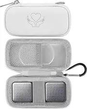 STUKCAZE Heart Rate Monitor Case KardiaMobile EKG Monitor 1L 6L with Pill Case, Portable Hard EVA Kardia Mobile Heart Monitor Case with Climbing Clip, White Protective Organizer Case