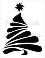 CHRISTMAS TREE Paint Brush Stroke 8.5 x 11 Holiday Stencil Plastic Sheet S204