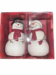 St. Nicholas Square YULETIDE Snowman Salt & Pepper Shaker Set - Retired