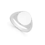 Silver Oval Signet Gents Ring