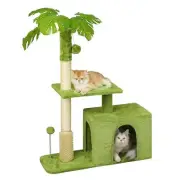 Small Cat Tree with Leaves for Kittens,33" Cat Tree with Scratching Post, 2