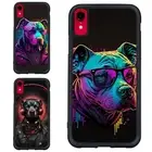 For iPhone XS 11 12 13 14 15 16 Pro Max Anti scratch Cover cyberpunk pitbull dog