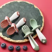 Eat Training Children Tableware Short Handle Baby Utensils Set Spoon Fork Set