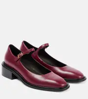 [Souliers Martinez] Souliers Martinez Penelope leather ballet flats AU 7 burgundy