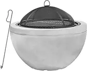 Teamson Home Garden Wood Burning Fire Pit, Gray, 30-Inch Size