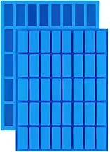 Mity rain 2 Pack 40 Cavity Narrow Rectangle Silicone Caramel Candy Molds Chocolate Bar Mold for Truffles, Ganache, Jelly, Praline, Brownie, Butter, Ice Cube Tray