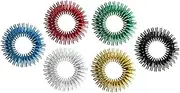 6Pcs Finger Massage Rings Acupressure for Adults Multiple Colors Red Blue Green Silver Black Enhance Focus Calm Anxiety